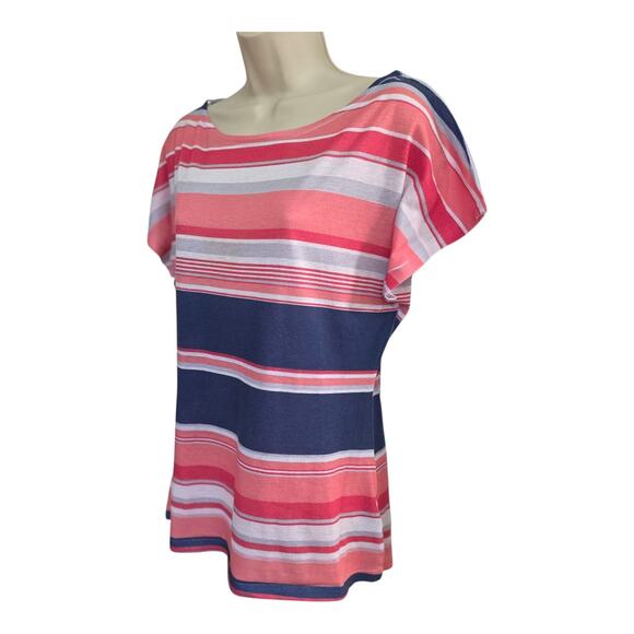 Cache Y2K Short Sleeve Striped Top 100% Cotton Made In USA Medium - Picture 4 of 6